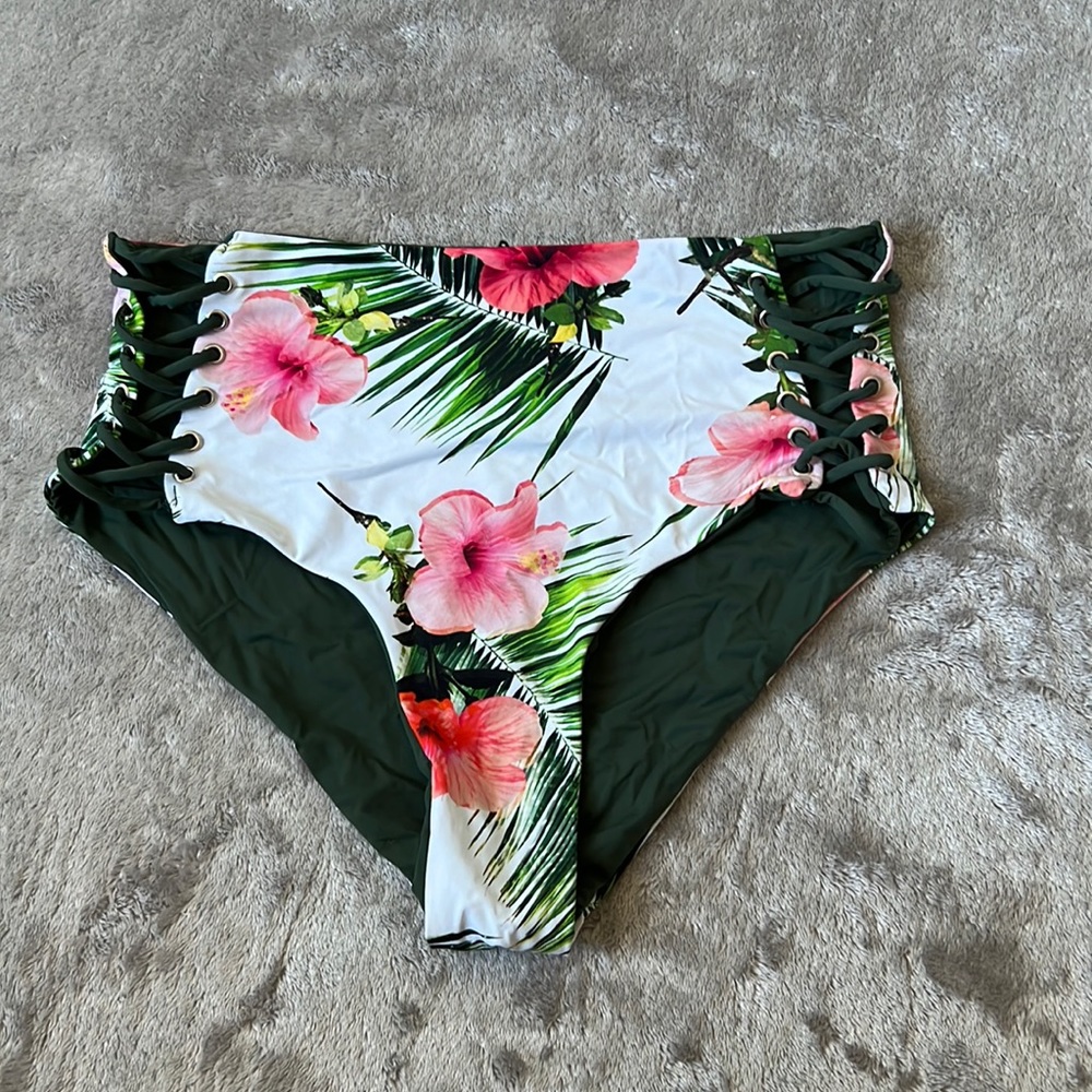 reversible bikini high rise bottoms